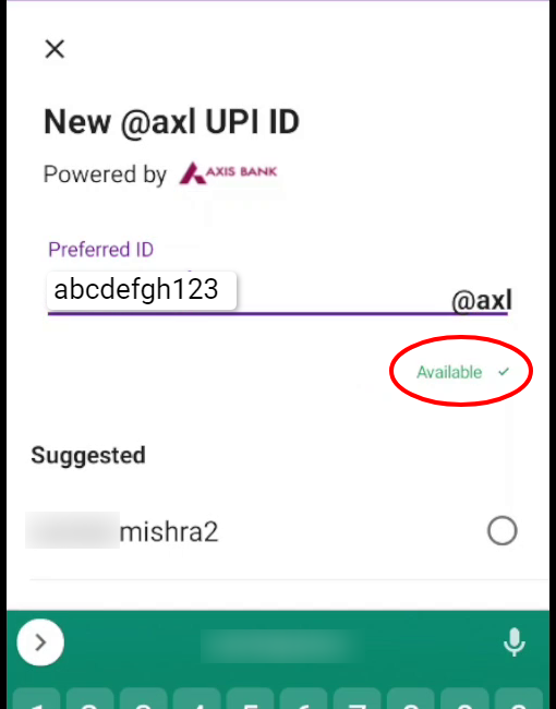 new upi Id available