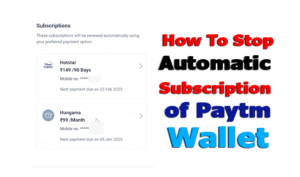 paytm wallet automatic subscriptions cancel