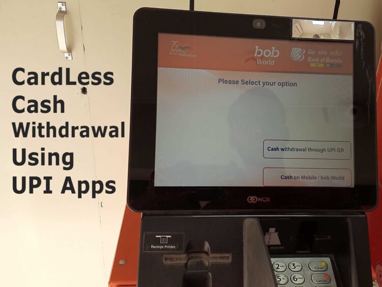 cardless cash withdrawal option at ATM